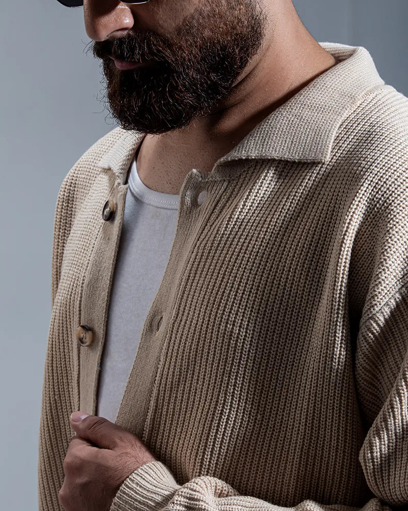 Belmont Cardigan Sweater (Beige)