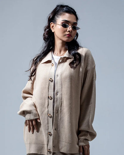 Belmont Cardigan Sweater (Beige)