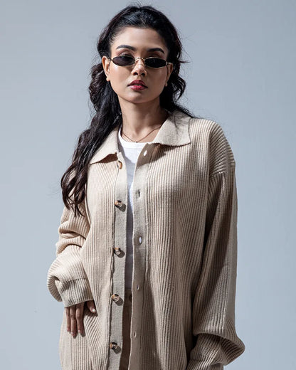 Belmont Cardigan Sweater (Beige)