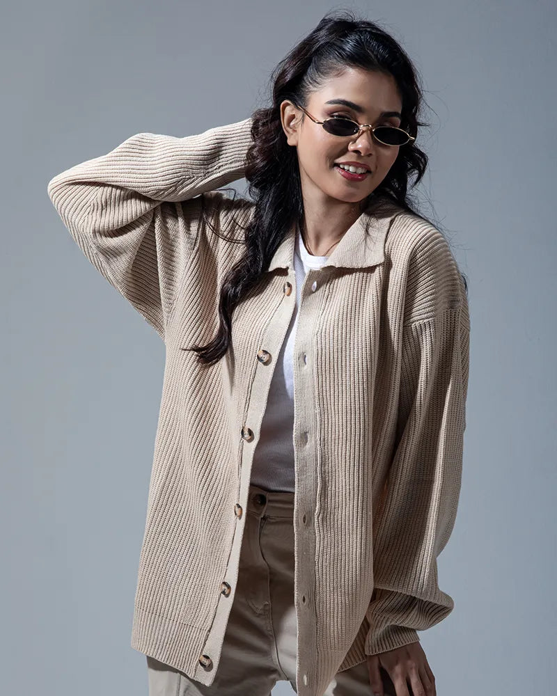 Belmont Cardigan Sweater (Beige)