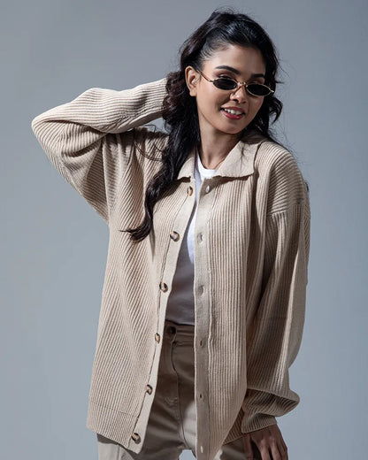 Belmont Cardigan Sweater (Beige)