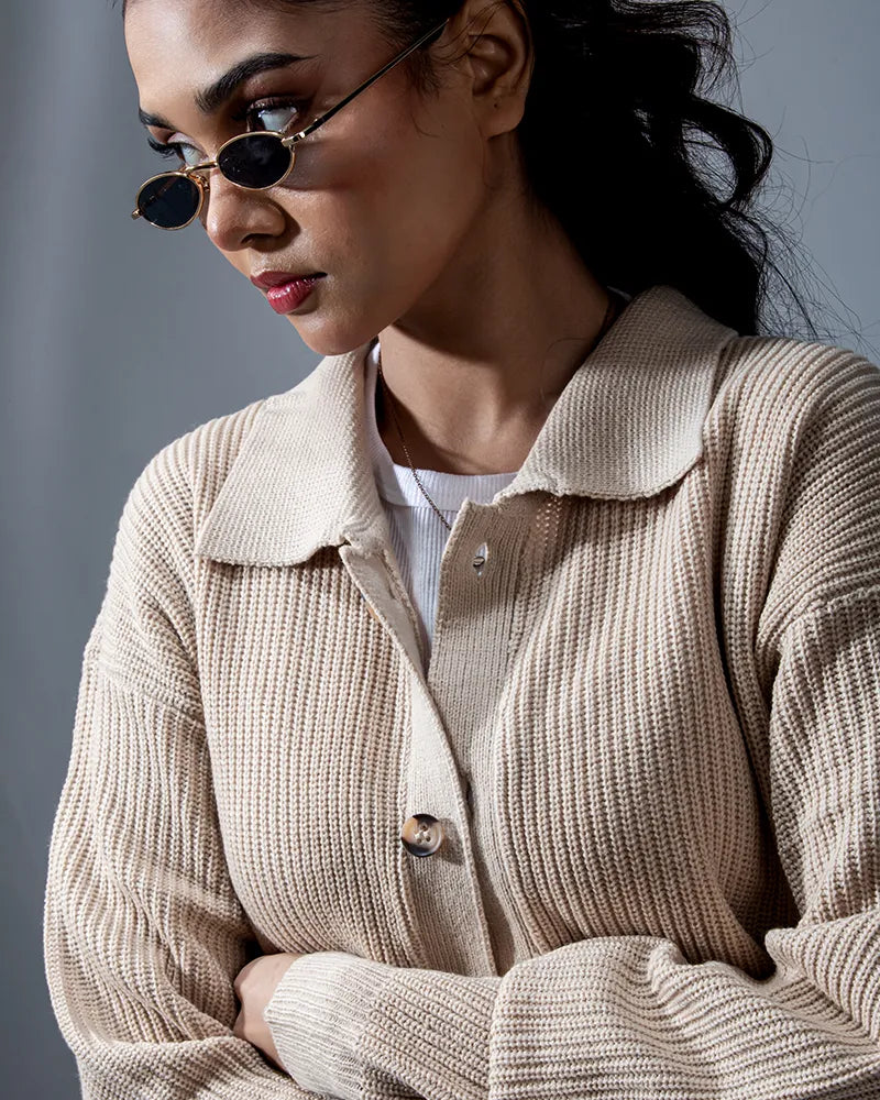 Belmont Cardigan Sweater (Beige)