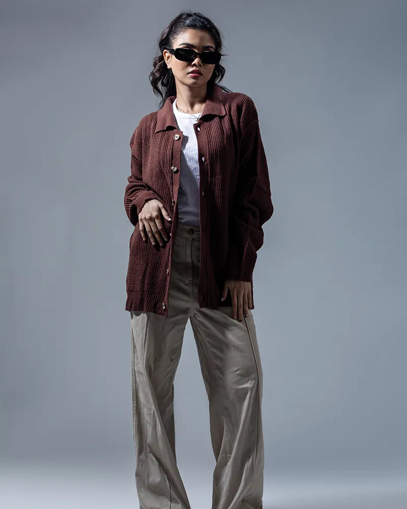 Belmont Cardigan Sweater (Chocolate Brown)