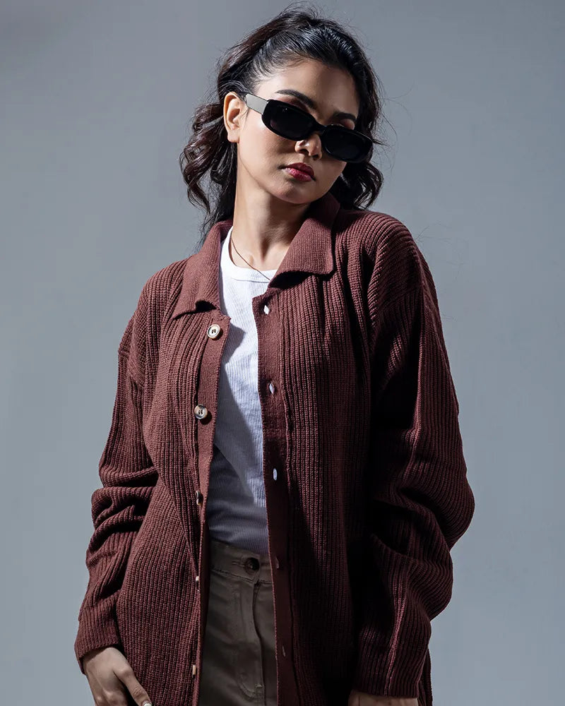 Belmont Cardigan Sweater (Chocolate Brown)