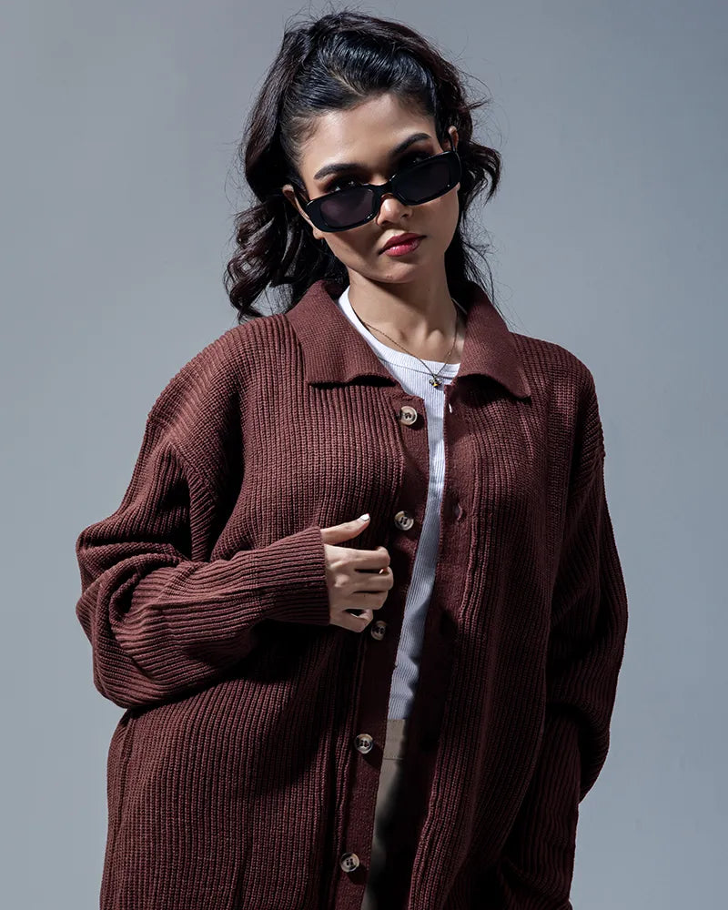 Belmont Cardigan Sweater (Chocolate Brown)