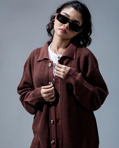 Belmont Cardigan Sweater (Chocolate Brown)