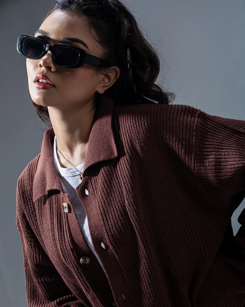 Belmont Cardigan Sweater (Chocolate Brown)