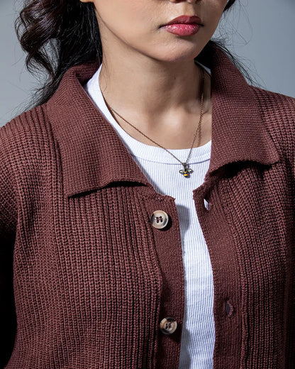 Belmont Cardigan Sweater (Chocolate Brown)