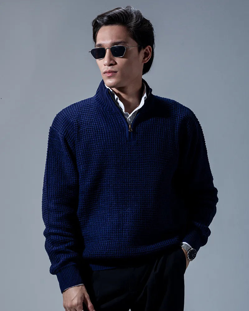 Afterhours Quarterzip Sweater (Navy)