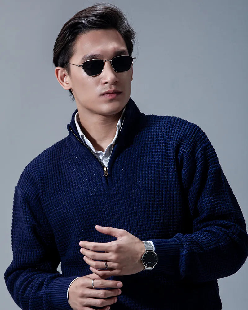 Afterhours Quarterzip Sweater (Navy)