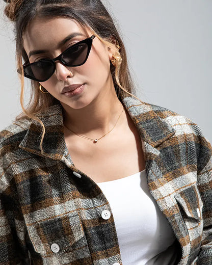 Plaid Flannel Jacket (Brown & Black)