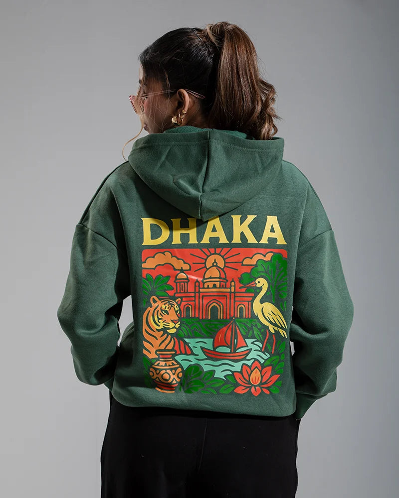 Dhaka Heritage Hoodie (Forest Green)