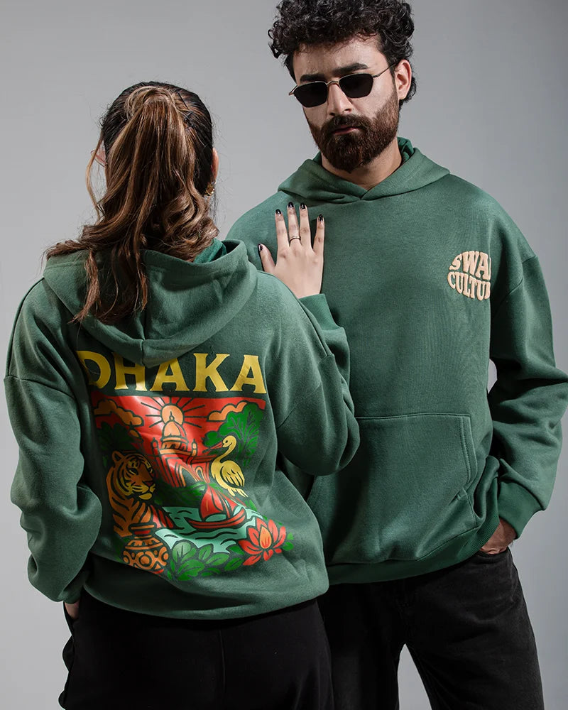 Dhaka Heritage Hoodie (Forest Green)
