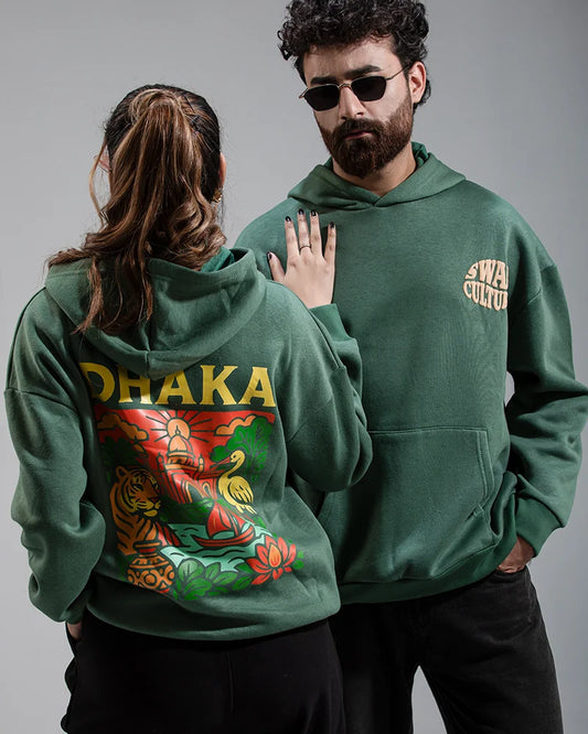 Dhaka Heritage Hoodie (Forest Green)