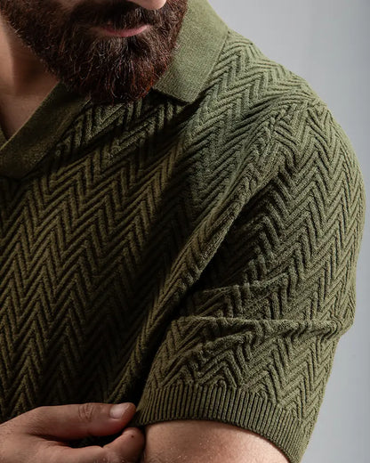 Swae Pulse Knit Polo (Olive Green)