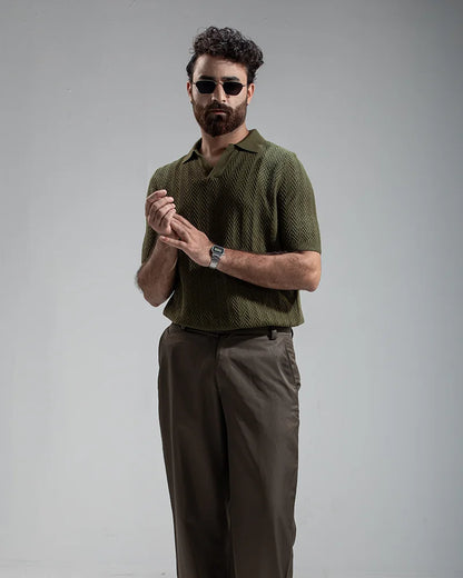 Swae Pulse Knit Polo (Olive Green)