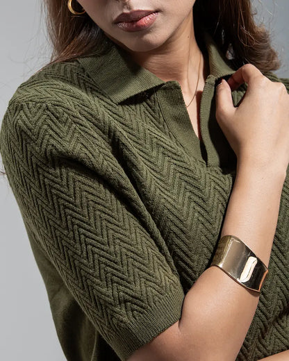 Swae Pulse Knit Polo (Olive Green)