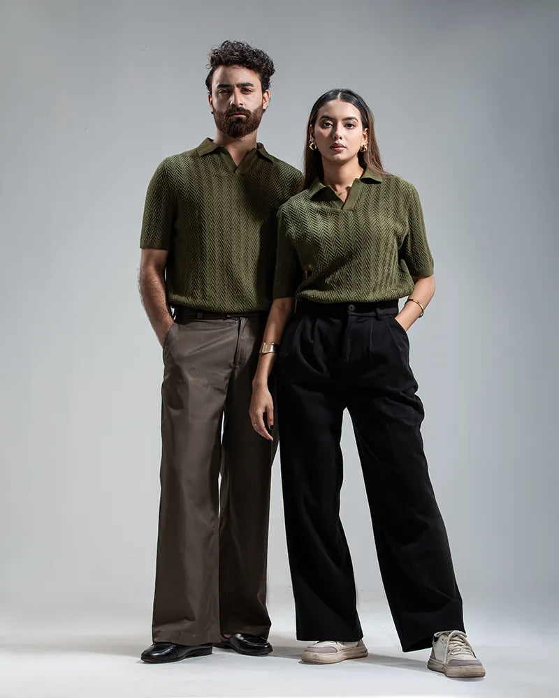 Swae Pulse Knit Polo (Olive Green)