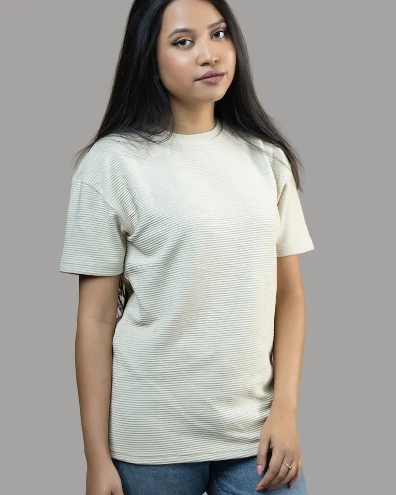 Ottoman Ribbed T-shirt (Pearl White)