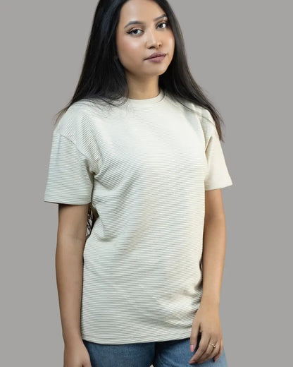 Ottoman Ribbed T-shirt (Pearl White)