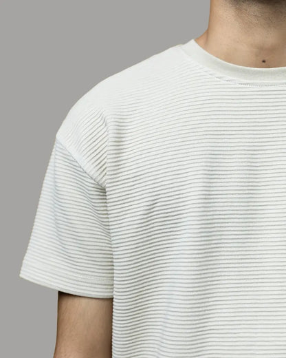 Ottoman Ribbed T-shirt (Pearl White)