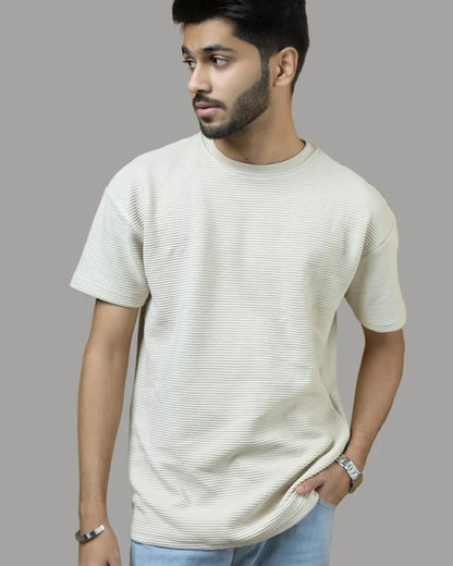 Ottoman Ribbed T-shirt (Pearl White)