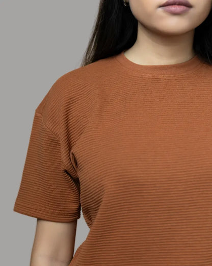 Ottoman Ribbed T-shirt (Burnt Orange)