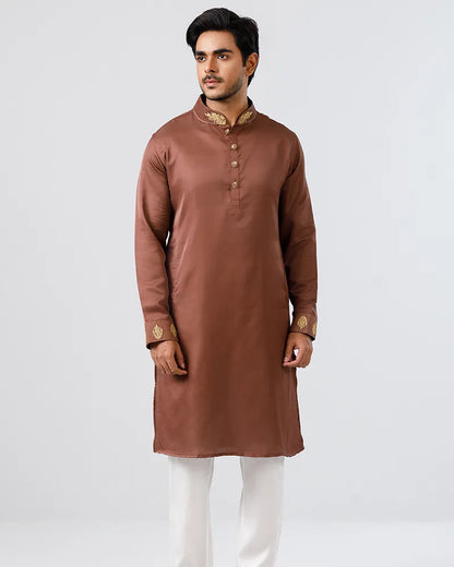 Royal Brown Regal Embroidered Panjabi