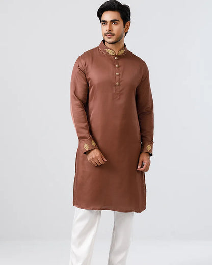 Royal Brown Regal Embroidered Panjabi