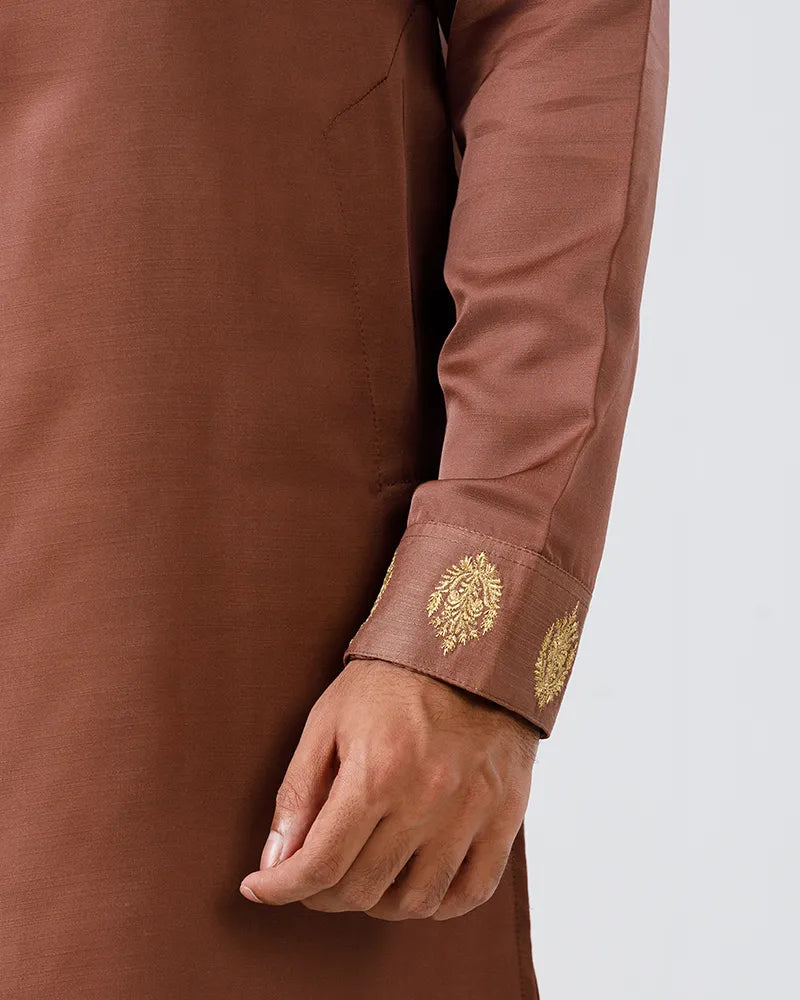 Royal Brown Regal Embroidered Panjabi