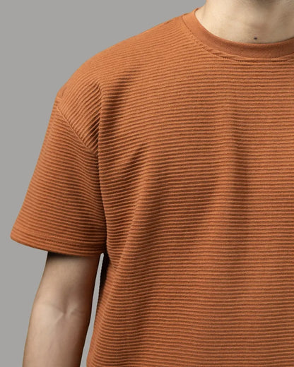 Ottoman Ribbed T-shirt (Burnt Orange)