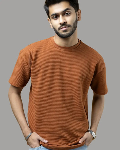 Ottoman Ribbed T-shirt (Burnt Orange)