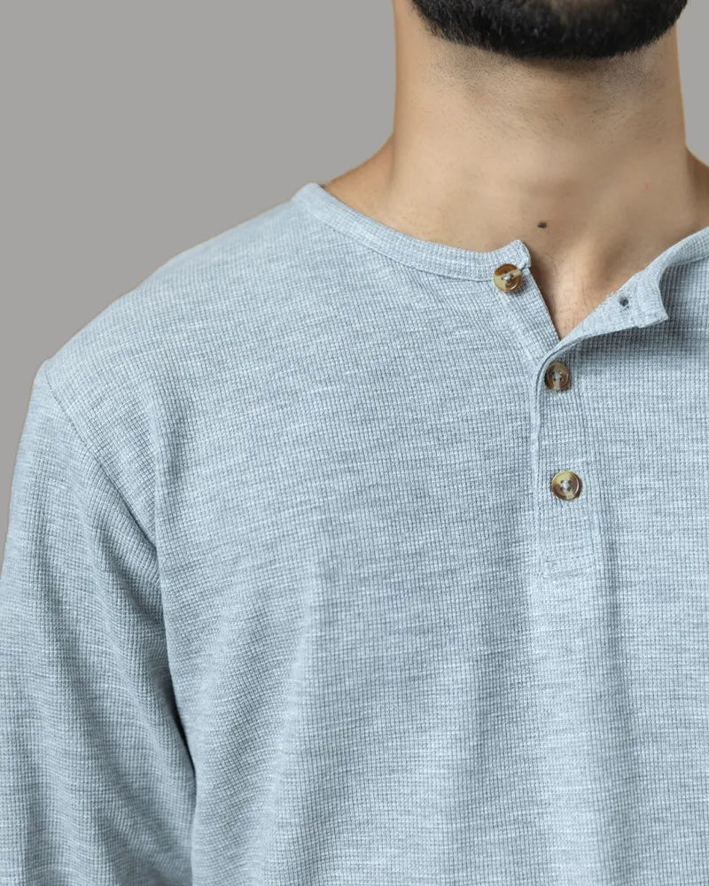 Grey Premium Henley T-shirt