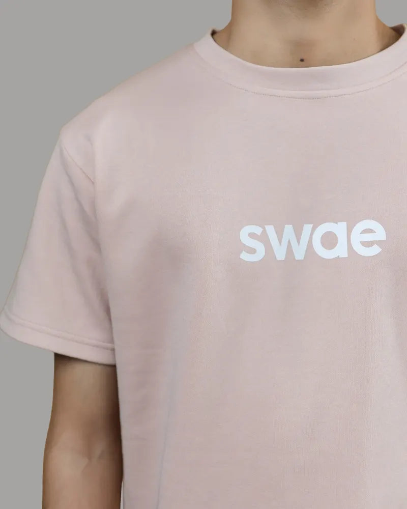 Swae Drop Shoulder Solid T-shirt (Baby Pink)