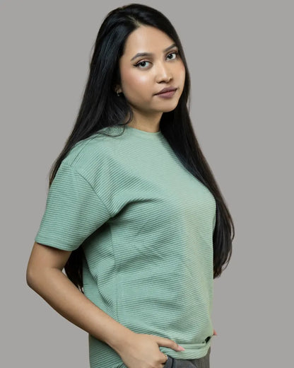 Ottoman Ribbed T-shirt (Mint Green)