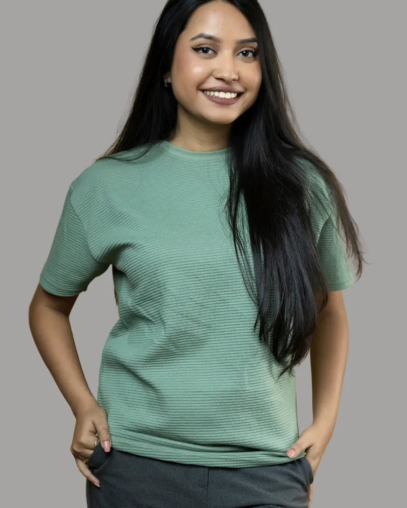 Ottoman Ribbed T-shirt (Mint Green)