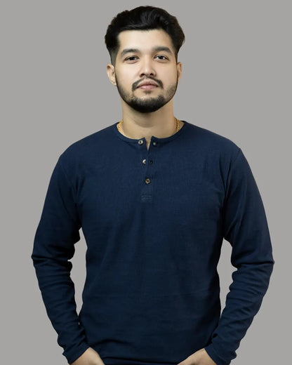 Navy Premium Henley T-shirt