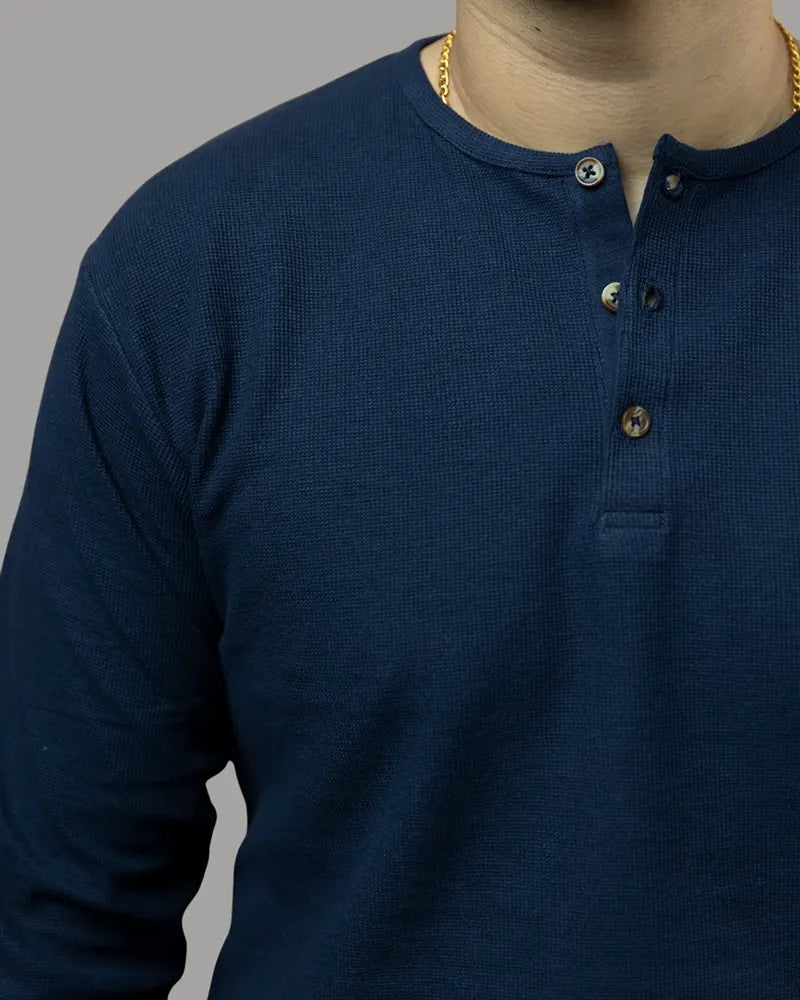 Navy Premium Henley T-shirt
