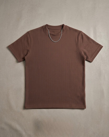 Classic Ribbed Brown T-Shirt