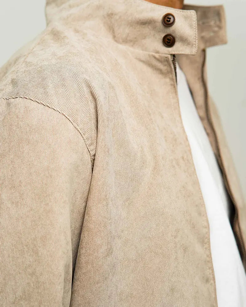 Cord Beige Racer Jacket