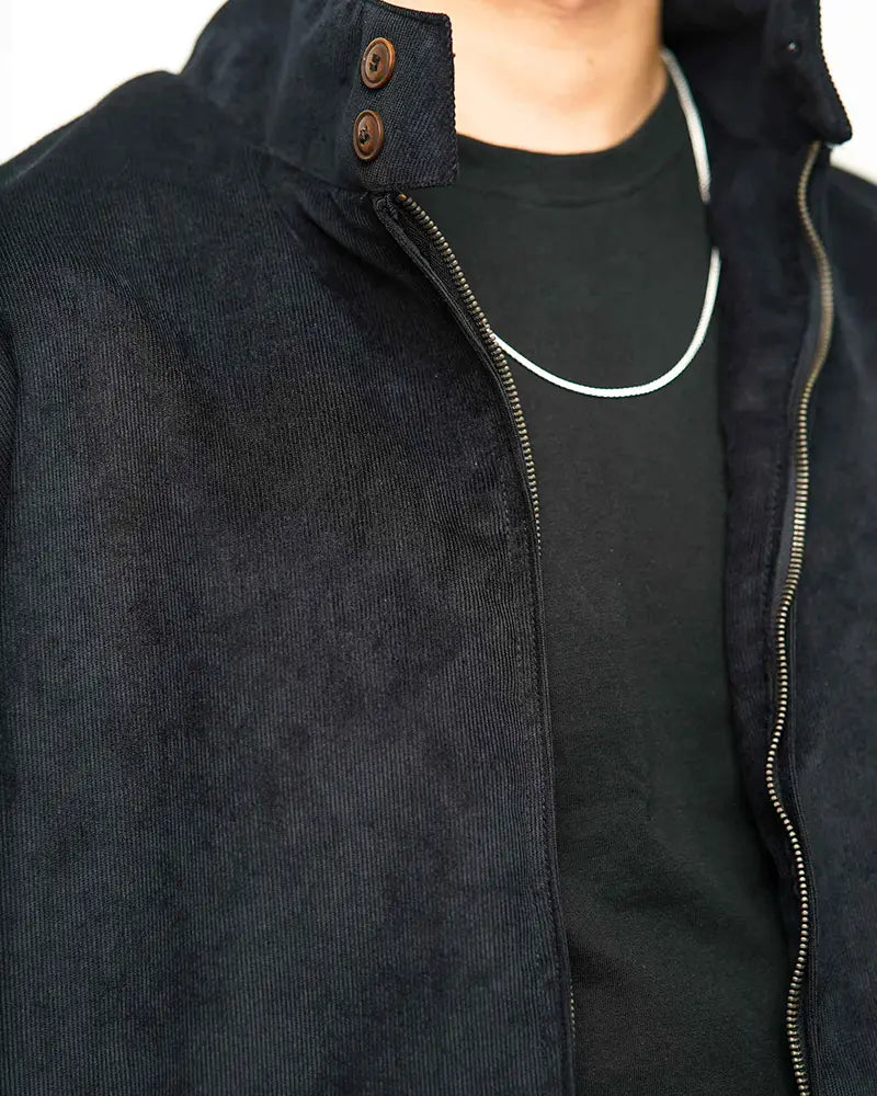 Cord Midnight Blue Racer Jacket