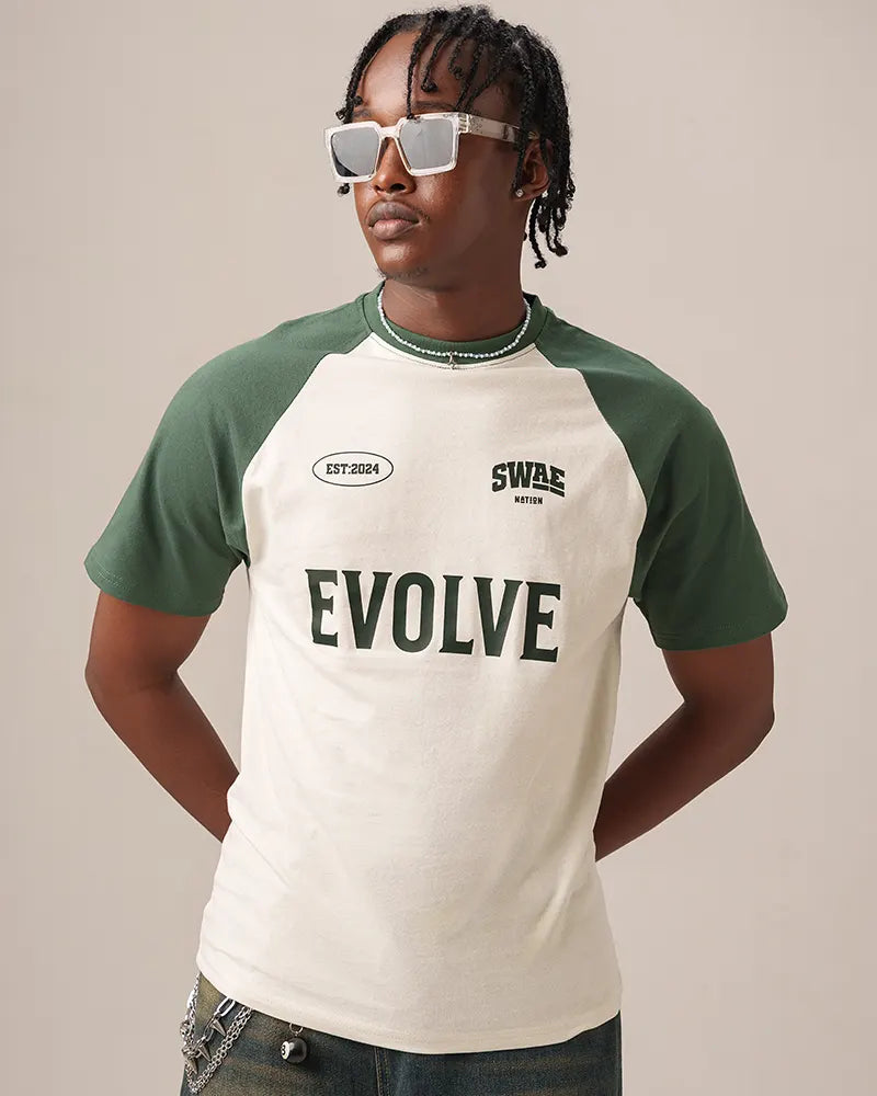 DuoTone Evolve T-shirt (Off White & Bottle Green)