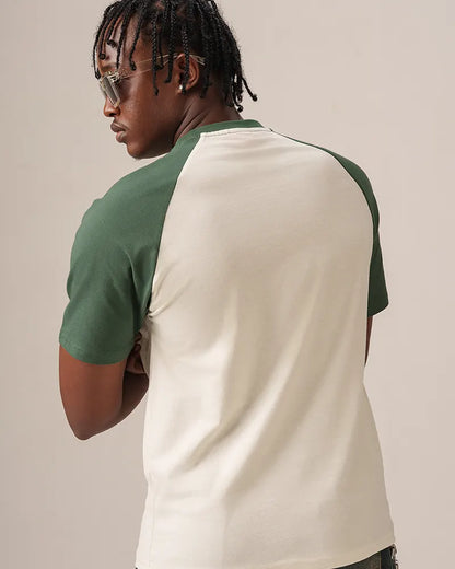 DuoTone Evolve T-shirt (Off White & Bottle Green)