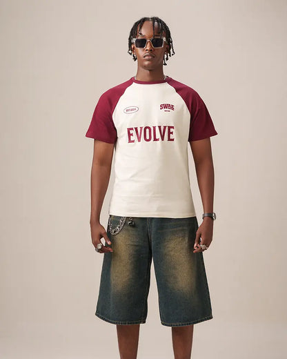 DuoTone Evolve T-shirt (Off White & Wine Red)