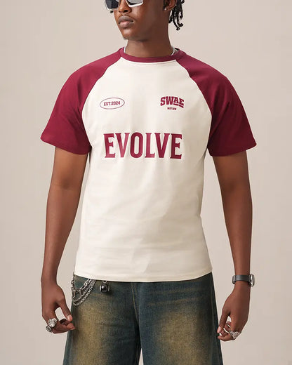 DuoTone Evolve T-shirt (Off White & Wine Red)