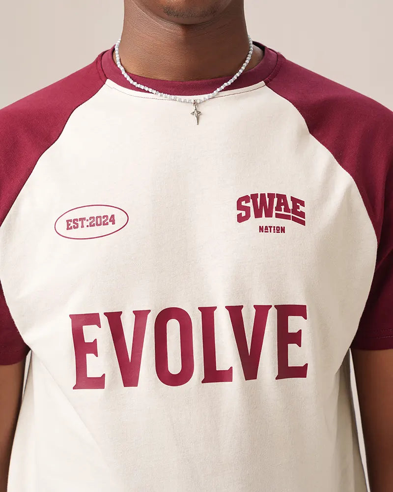 DuoTone Evolve T-shirt (Off White & Wine Red)
