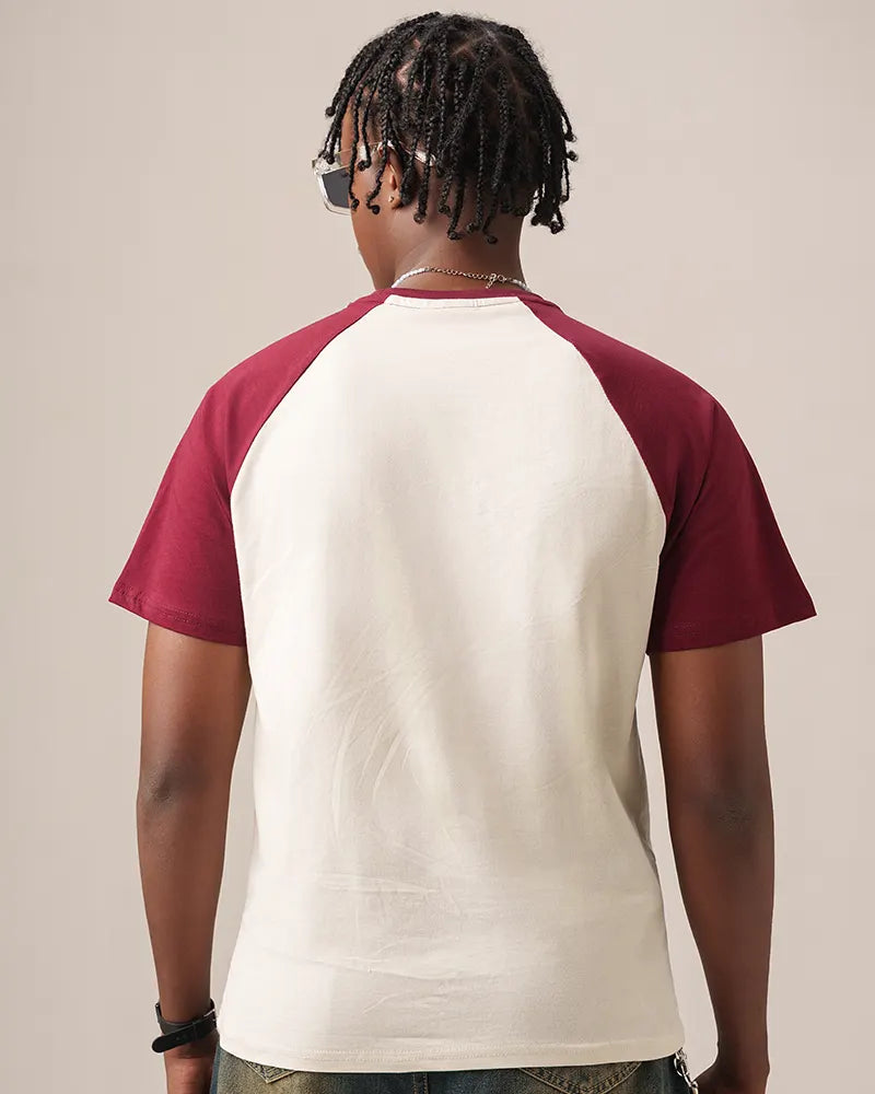 DuoTone Evolve T-shirt (Off White & Wine Red)