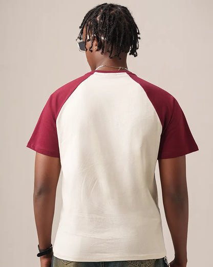DuoTone Evolve T-shirt (Off White & Wine Red)