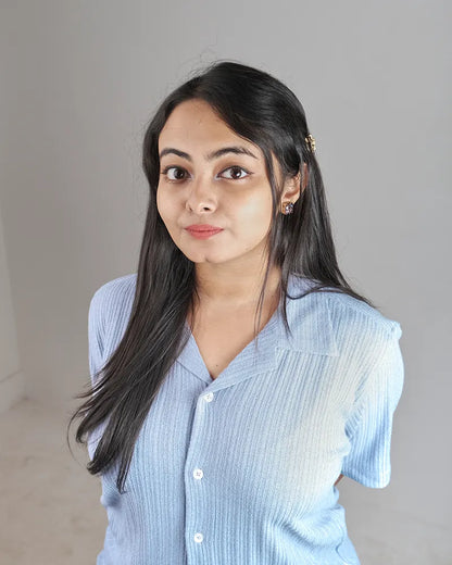 Blue Luxe Cuban Knit Shirt