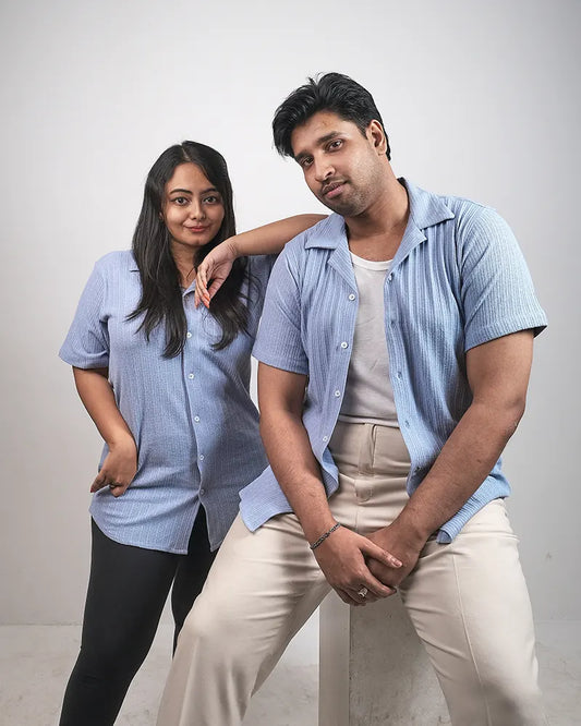 Blue Luxe Cuban Knit Shirt